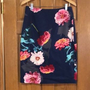 Floral Watercolor Banana Republic Pencil Skirt